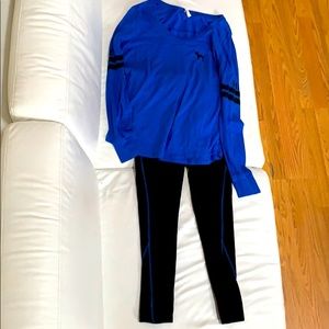 Pink yoga pants and shirt